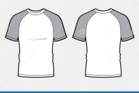 Raglan shirt template back vector front men editable mesh fully handmade views mockup